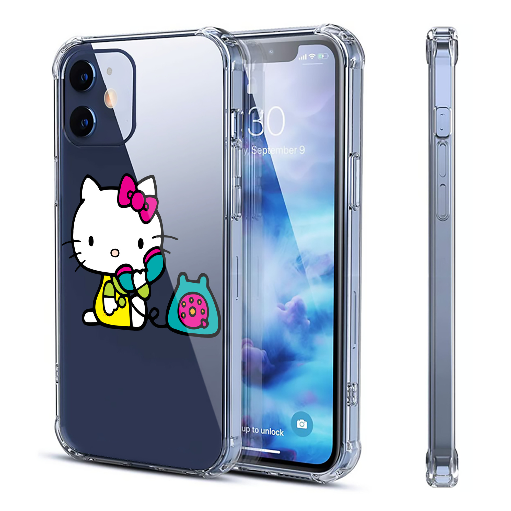 （画像用） Hello Kitty ハローキティ 【iPhone 12シリーズ対応】透明スマホケース（クリアソフトケース）